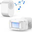 Driveway Alarms Wireless Outside Weatherproof - Motion Sensor Alarms System Motion Detector Plug-in Receiver Loud Chimes Security Alert Monitor System 500FT Long Range Outdoor Alarms Detection