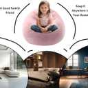 ENBAOHUI 3FT Faux Fur Comfy Memory Foam Bean Bag Chairs for Kids or Babies with Filling Bean Bag Sofa with Handle Super Soft Washable Faux Fur Fabric Lazy Sofa 3 Foot Pink