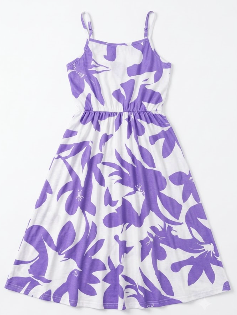 Amélie Blossom Violet-Neck Maxi Dress, XXL
