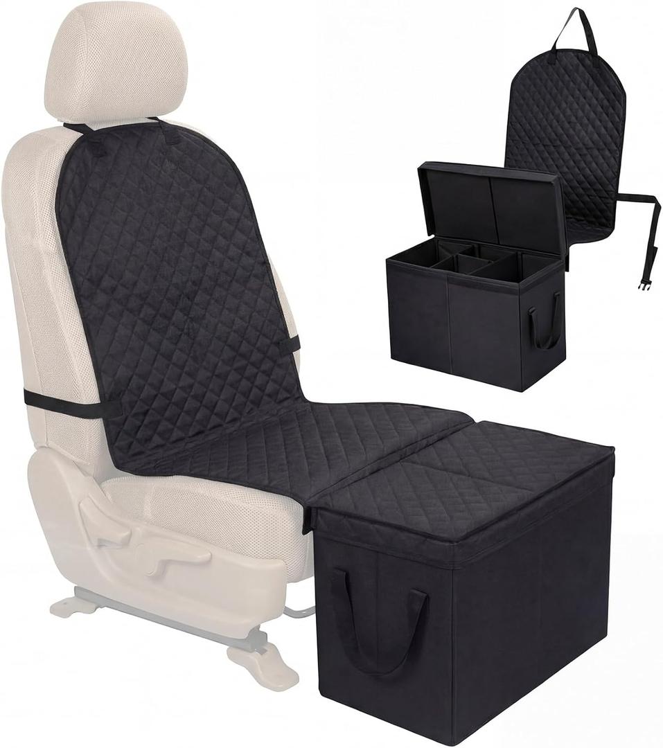 Back Seat Extender for Dogs, Dog Car Seat Cover with Storage Organizer, Waterproof Scratch Proof Cover for Cars Trucks and Suvs Front or Back (Large 29"x20"x22")