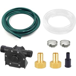 Hand Drill Water Transfer Pump Kit with 3.3FT 1/2 inch ID PVC Hose for Water Oil Fluid Transfer