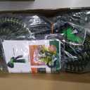 Flexi Hose with 8 Function Nozzle, 75FT - Lightweight Expandable Garden Hose, No-Kink Flexibility, 3/4 Inch Solid Brass Fittings and Double Latex Core - Black and Green
