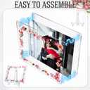 Novabright 1 Set 2026 8.5x11 Floral Acrylic Frame Pressed Flower Wall Mount Floating Picture Frame A4 Photo Double Panel for Graduation Certificate Degree Document Memory Picture Mother Day Gift