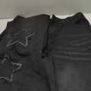 Mens Y2k Star Jeans High Waisted Hip Hop Streetwear Jeans Loose Baggy Embroidery Aesthetic Harajuku Denim Pants (X-Large, Black)