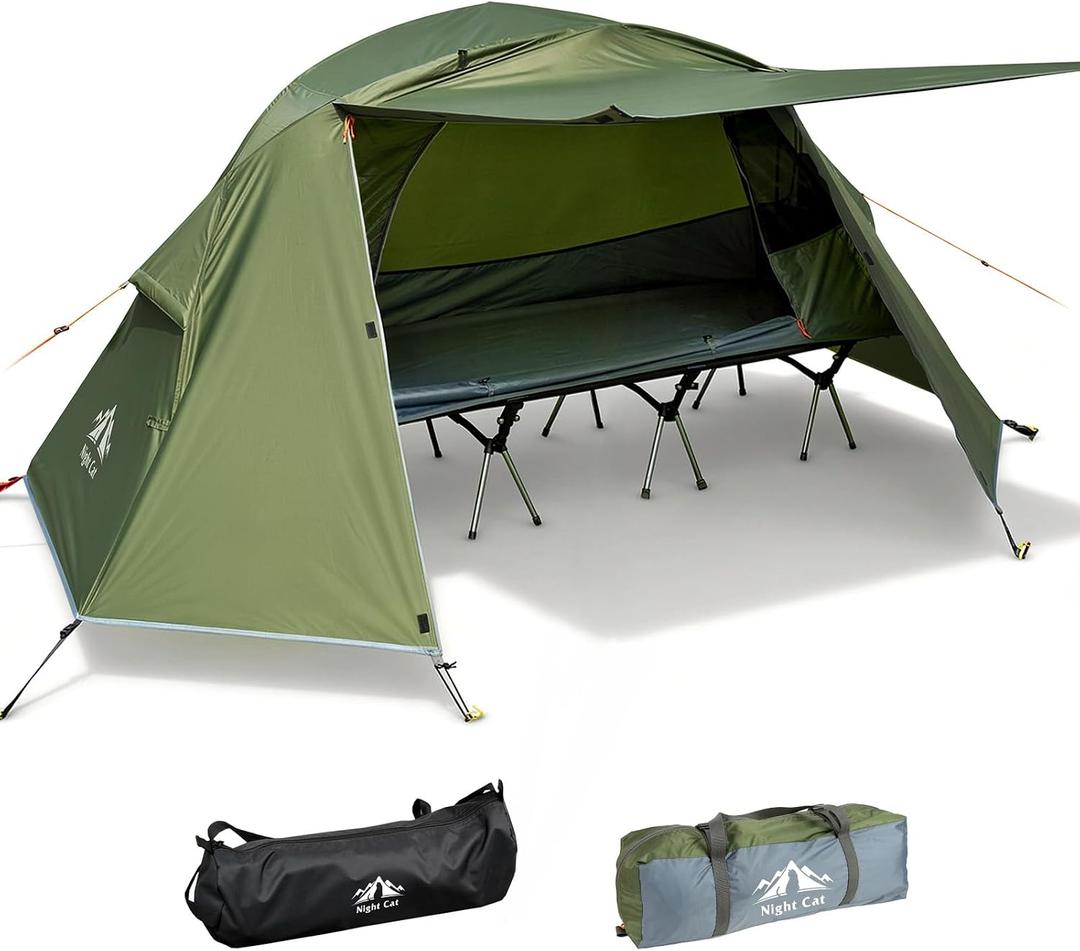 Night Cat Cot Tent Combo: 1 Person Off-Ground Tent for Camping with Vestibule Waterproof, 32'' Width
