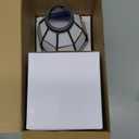 4 Pcs Lip Stained Glass Lamp Shade, Tulip Shades to Cover Ceiling Lights, Ceiling Fan Light Cover, Blue and White Colored Light Fixture Replacement