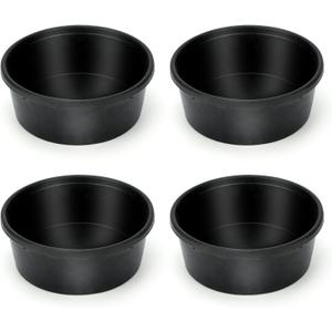 4Pcs Rubber Feed Pan, 1 Gallon Horse Feed Bucket Utility Feed Bucket, 10.6 x 4.1Inches Rubber Bowl Chicken Dust Bath Livestock Water Bowl for Pig Goat Chicken Dogs Farm Small Animal