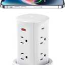 ANNQUAN 3" Pop Up Countertop Receptacle with 4 USB Ports 15W Wireless Charger,Max 65W Power Delivery Pop Up Outlet for Home Office Kitchen (White)