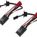 powerday RC 10A Car Boat Brushed Speed Controller for 1/16 1/18 1/24Car Boat Tank Without ESC Brake Work,Fit 130/180/260/280/380 Brushed Motor(Pack of 2)