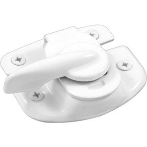 Prime-Line F 2618 Sash Lock, 1-3/4 and 1-1/2 In. Hole Centers, Fits Single/Double Hung Wood Windows, Stamped Steel, White-Painted, (Single Pack)