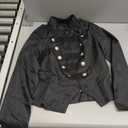 Women's Double Breasted Steampunk Ringmaster Jacket Military Blazer Casual Zip Up Vintage Jacket (Black, S)