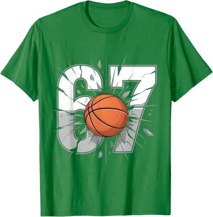 67 Basketball Six Seven 6 7 Meme 67 T-Shirt, Size; M