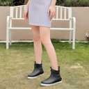 Women's Deck Boots, Waterproof Ankle Rain Boots with Anti-Slip Traction, Rubber Garden & Fishing Boots for Boating, Camping, Farming & Outdoor Work (9.5, Black)