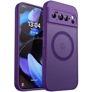 CANSHN Magnetic for Google Pixel 10 Pro XL Case(6.8 Inch), Upgraded [Full Camera Protection] [Compatible with Magsafe] [Translucent Matte] Shockproof Protective Phone Cover, Deep Purple
