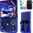 R36MAX Retro Handheld Games Console, Retro Game Console with 4.0 inch IPS HD Screen, Video Game Consoles with 64GB Memory, Portable Gaming Player for Travel, Gift for Teen or Partner, Blue