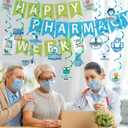 2 x Breling 45 Pcs Pharmacy Technician Day Decorations Including Banner Hanging Swirls Wall Decor Holiday Celebrating Events for Festival Supplies
