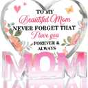 Mothers Day Gifts Best Mom Gifts -Gifts for Mom from Daughter Son - Best Mom Ever Gifts Unique Mother Birthday Acrylic Heart-Shaped Plaque Desk Decorations Present for Mom Christmas Anniversary
