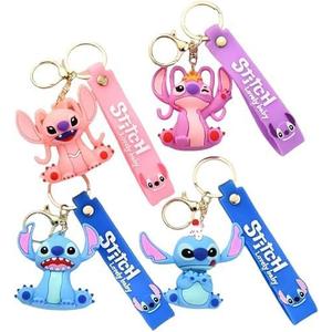Stitch Cartoon Keychains for Girls Boys, Anime Kawaii Keychain, Backpack Key Key Chain Accessories Wristlet chain Car Charms