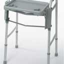 Medline Walker Flip Tray Table with 2 Cup Holders, Universal Tray for Standard Folding Walkers, Mobility Accessories for Home, Medical Equipment Accessories, Gray, 1 Count