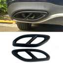 Black Aluminum alloy Car Exterior Exhaust Pipe Mufflers Cover Rear Bumper Cylinder Exhaust Pipe Cover Decorate for Mercedes-Benz A B C E CLA GLC GLE GLS Class W205 W213 X253