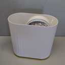 ELPHECO Automatic Motion Sensor Trash Can - 2 Gallon Slimline for Bathroom, Bedroom, Kitchen, Office - White with Gold Trim