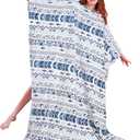 DaysU Micro Flannel Wearable Blanket with Pullover Closure, Sleeves and Sherpa Foot Pocket for Adults, Women and Men (Bohemian Stripe)