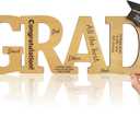 2 x 2026 Graduation Decorations - Wooden Graduation Sign with Grad Cap, Class of 2026 Graduates Party Decorations, Grad Decor Guest Book Graduations Photo Prop for High School University College Bachelor