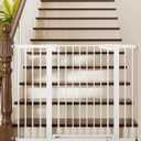 Cumbor 36" Extra Tall Baby Gate for Stairs, 29.7-48" Wide Dog Gates for Doorways, Auto Close Safety Gate for Babies and Pets, Easy Install, Pressure Mounted, Fits Doorways, Stairs, Entryways, White