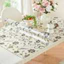 LovePads Floral Table Protector 40 x 60 Inch, 1.5mm Thick Plastic Table Cover, Waterproof Vinyl Tablecloth Rectangular Desk Protector Mat for Kitchen, Dining Room & Coffee Tabletop