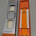 Bandletic Magnetic Silicone Watchband Compatible with Apple Watch Band 44mm 45mm 46mm 49mm 42mm 41mm 40mm 38mm Men Women, Strong Magnet Sport Strap for iWatch Series 11 10 9 8 7 6 5 4 Ultra SE 3 2 1 (Black/Orange)