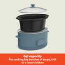 bella 6.0 Qt Programmable Slow Cooker, Ceramic Nonstick Coating, Adjustable Temperature & Cooking Times, Dishwasher Safe Stoneware Pot & Tempered Glass Lid, Tangle Free Cord Wrap, Surf, 6 Quarts
