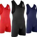 Roar Athletic Men's Wrestling Singlet Suit Bodywear Uniform for Men and Youth, Powerlifting and Exercise Equipment (Black, Youth Medium)