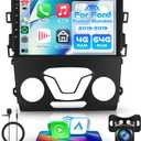 4+64G Android Car Radio Stereo for Ford Fusion Mondeo 2013-2019 Wireless Carplay Android Auto, 9 Touchscreen Head Unit with Bluetooth GPS Navigation Mirror Link WIFI FM/RDS DSP AHD Backup Camera SWC