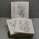 Botanical Plant Canvas Wall Art, Boho Wall Decor for Bathroom, Minimalist Aesthetic Bedroom Wall Art, Light Green Botanical Art Painting for Office, Set of 6(8x 10,Framed)