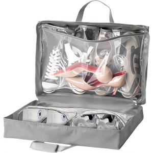 Shoe Bag for Travel with Handle, Travel Shoe Organizer Portable Luggage Shoe Storage Bag, Shoe Bags for Packing in Suitcase (Grey)