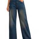 KICZOY Women's Jeans High Waisted Straight Leg Stretchy Jeans Boyfriends Loose Wide Leg Denim Pants