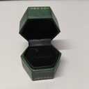 Velvet Ring Box - Octagon Engagement Ring Box with Hinged Lid for Proposal Engagement Wedding, Proposal Ring Case Jewelry Box with Gold Lace PRB020-Dark Green