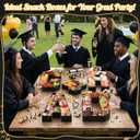 Grad Charcuterie Letters Fillable, 13.78'' Gold Black Grad Cardboard for Charcuterie, Graduation Letter Tray with Doctoral Cap for Chocolate Flowers Cupcakes Box, Class of 2026 Graduation Decoration