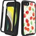 POCOOA Compatible with iPhone SE 2022/ 2020 (3rd/ 2nd Gen), iPhone 8/ 7 | Shockproof Rugged Dual-Layer Protective Cover for Women Girls - Cherry Fruit 043