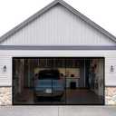 Garage Screen Door Kit 16x8ft with Magnetic Closure - Garage Net, Heavy-Duty Fiberglass Mesh for 16x8 FT 2 Car Garage, Blocks Bugs & Provides Privacy - Perfect for Patio Workshop Gym Porch