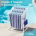 Coast Modern Pool Towel Rack Choose Your Color - Outdoor & Indoor 5 Beach Towel PVC Drying Rack