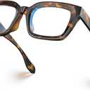 VISOONE Chunky Square Blue Light Blocking Glasses with Anti Computer Glare for Working Women Men MONTANA (Coco Tortoise)