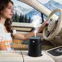 Waterless Essential Oil Diffuser - Rechargeable Black Aluminum Alloy 100ml Scent Machine with 4 Timers, 3 Mist Levels & Vehicle Mode for Home, Car, Office, Studio