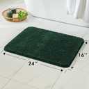 MIULEE Dark Green Bathroom Rugs, Soft Small Absorbent Microfiber Bath Rugs Non Slip Quick Dry Fluffy Bath Mats for Bathroom Floor Tub Showers, Machine Washable, 16x24 Inch