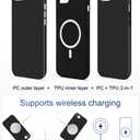 Jusy Compatible with Magsafe Phone Case for iPhone 13/14, Minimalist Design iPhone Cover with Wireless Charging（Matte） - Black