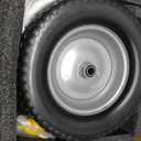 AR-PRO (2-Pack) 15x6.00-6 Flat Free Tire and Wheel, Solid Lawn Mower Front Tires with 3" Centered Hub, 3/4" & 5/8" Bearings and 1" Bushings, Compatible with Riding Mower Lawn Tractor