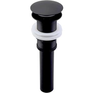 Bathroom Sink Drain Without Overflow - 1 3/4" Drain Opening - Pop Up Drain for Vessel Sink,Matte Black,Y1618W-BLK