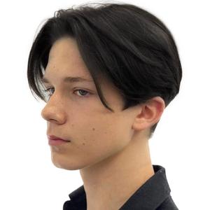 Kaneles Mens Short Black Straight Wigs Natural Middle Part Synthetic Hair Daily Cosplay Costume Fluffy Wig, (Black)