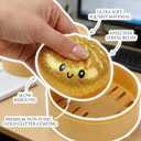Dumpling Squishy, New Mystery Glitter Dumpling Squishies with Steamer, Sensory Squeeze Toy for Stress Relief, Soft Decompression Dough for Adults Office and Home Use(Golden)