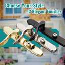 MaxxGeek Flat Slot Storm Door Handle Complete Set, Mortise Keyed Lever Mount Latch with Deadbolt for Screen and Storm Doors (Bright Gold)